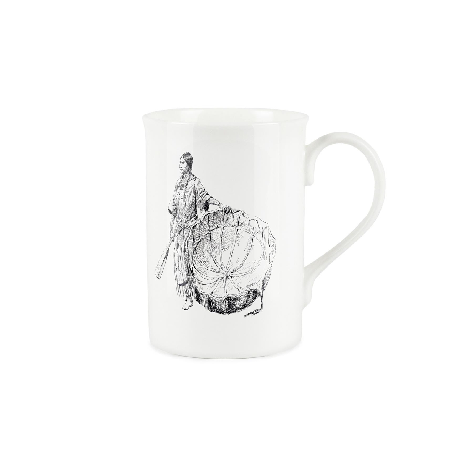 Native & Bullboat Mug - Country & Western Bone China Cup Tea/Coffee Gift