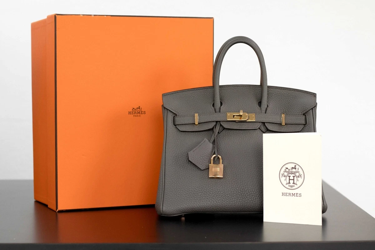 Hermes Birkin Bag 25 Togo 8F Gris Etain With Box, 2021 Receipt, Dustbag  etc.. | eBay