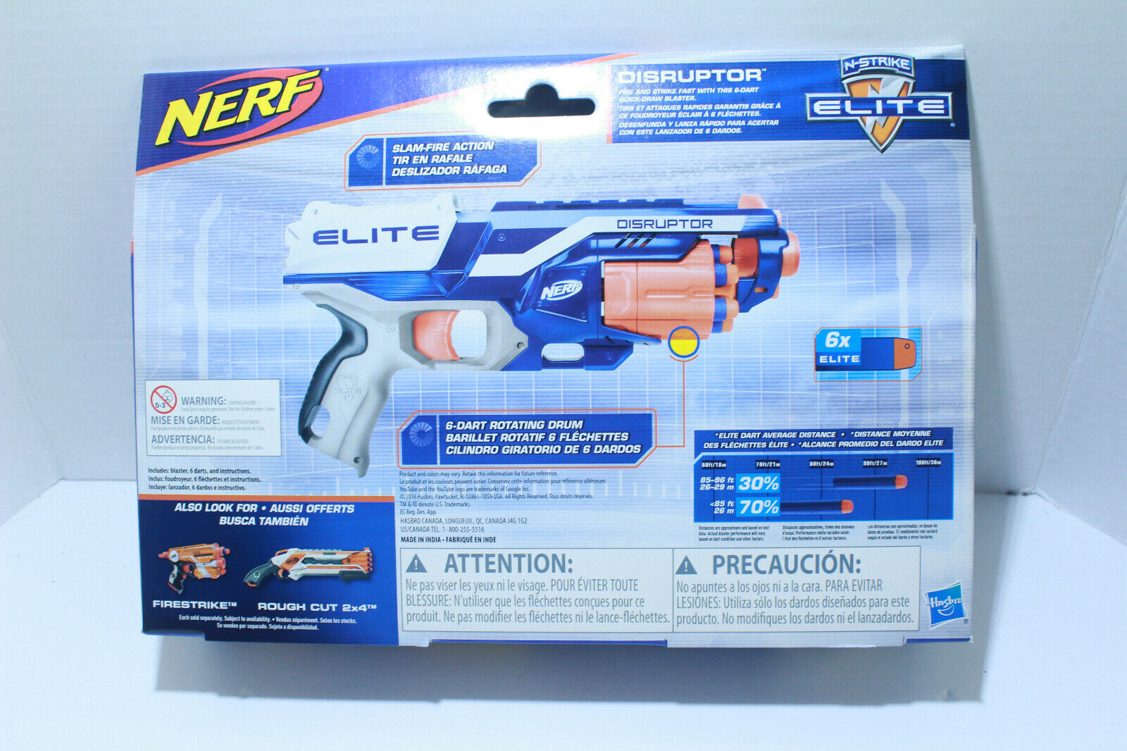 Brinquedo Lança Dardos Nerf Elite Disruptor - Tambor rotativo e desbloqueio  rápido - B9838 - Hasbro