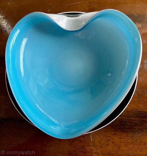 De Colección Belleza MURANO 🇮🇹 BARBINI CIGAR Cenicero Cuenco Plato CORAZÓN Arte GLaSs Italia años 50 - Imagen 12 de 24