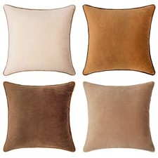 Decorative Throw Pillow Covers Cushion 20" x 20" Pack of 4 Brown/Beige