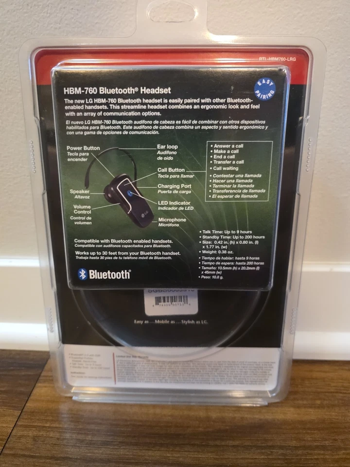 NOS LG HBM-760 Bluetooth Headset New In Box Sealed - Image 3 of 3