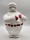 VTG 1950's FOSTORIA Milk Glass Santa Claus Cookie Jar Very Hard To Find