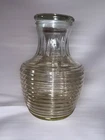 Vintage Anchor Hocking beehive Ribbed Clear Glass Carafe w/Lid MCM