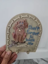 Spoontiques Leash Holder Don't Forget to Walk the Dog Wall Plaque w/ Hooks 6x5