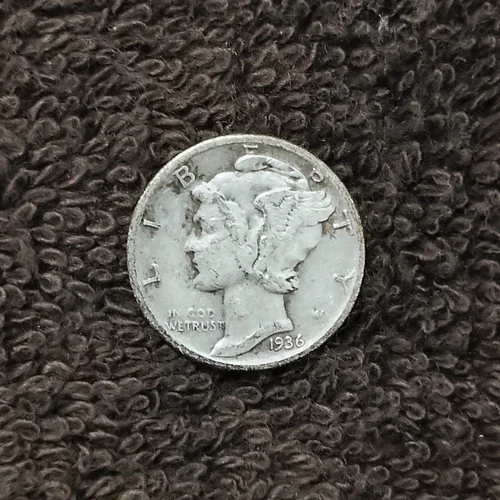1936 Mercury Dime Winged Liberty Head 90% Silver Fine-Condition