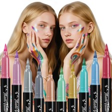 10 Colors Metallic Face Paint, Athena Face Body Paint, Temporary Tattoo Marke...