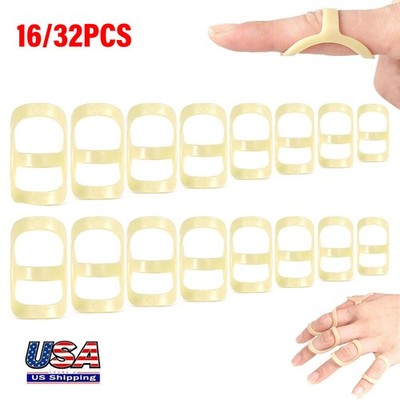 16/32 PCS Oval Finger Splints Trigger Finger Kit for Size 5,6,7,8,9,10,11,12 US