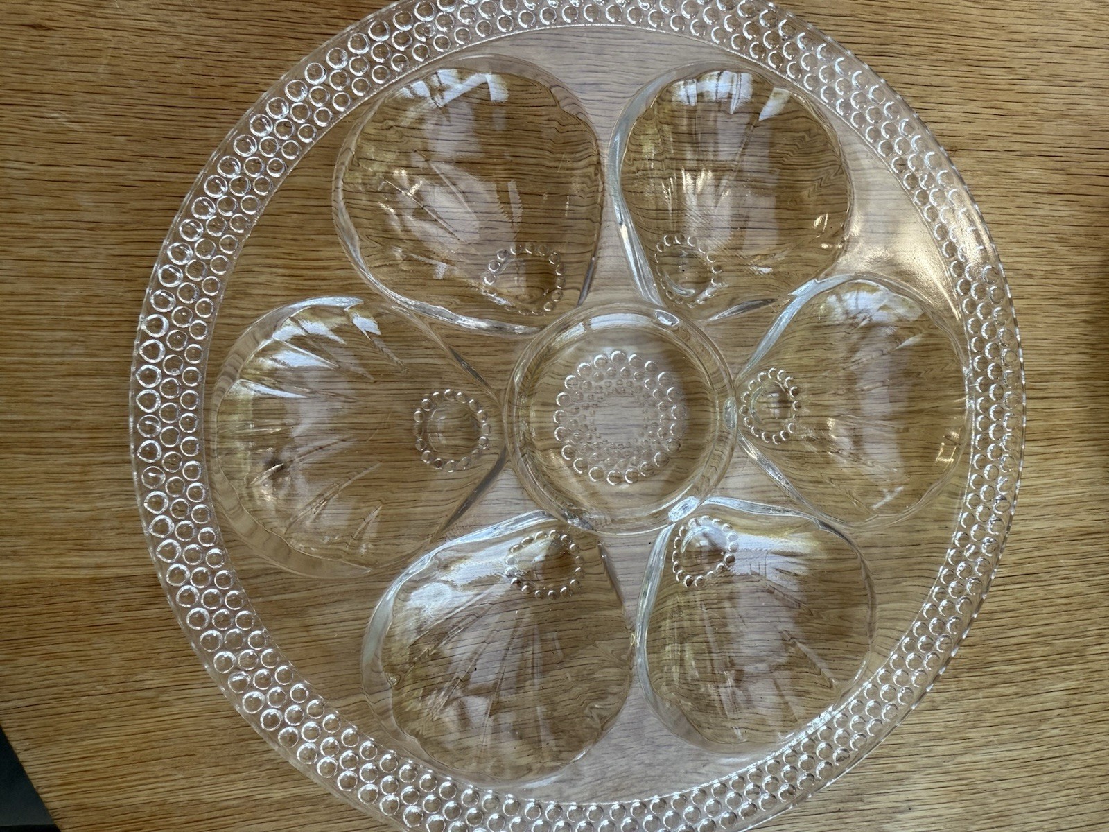 Ed Glass Oyster Dish Beading On Underside