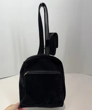 Charles Jourdan Black Velour Backpack