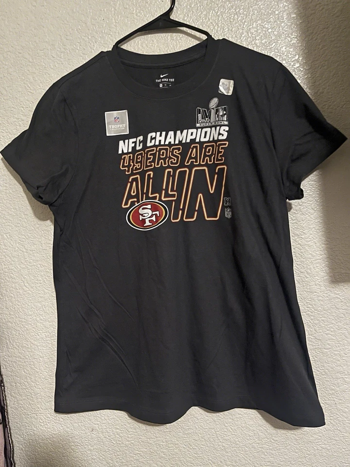 Camiseta para mujer Nike NFC Champions 49ers todo incluido negra Foto 2 de 4