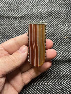BANDED AGATE MATCH SAFE GERMAN 
