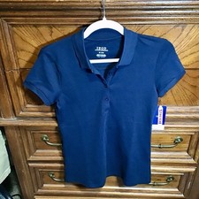 NWT Blue IZOD Polo Shirt School Uniform Size Juniors Medium 7/9