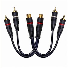 RCA Splitter 1 Female to 2 Male 2 Pack, Y Audio Video Cable...