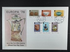 Isle Of Man FDC 1976 EUROPA  76 CERAMIC ART Stamps First Day Cover
