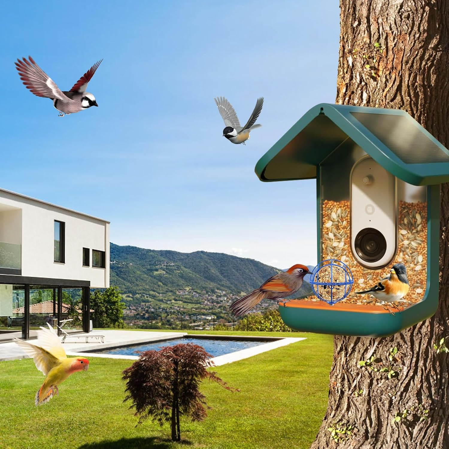 Metal Suet Ball Holder Compatible with Bird Buddy Smart Feeders & 5Mm Screw-Hole