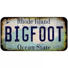 Bigfoot Rhode Island Novelty Metal License Plate Tag