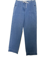 Vintage Ralph Lauren Women Pants Size 8 Nautical Coastal Drawstring Straight Leg