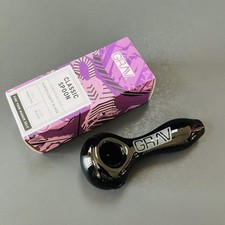 GRAV  4" Classic Spoon Glass Hand Pipe Bowl Pipe -- Black / US Seller