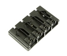 Hipshot A Style 4 String Bass Bridge Brass, Black, Retrofits 5 Hole Fender