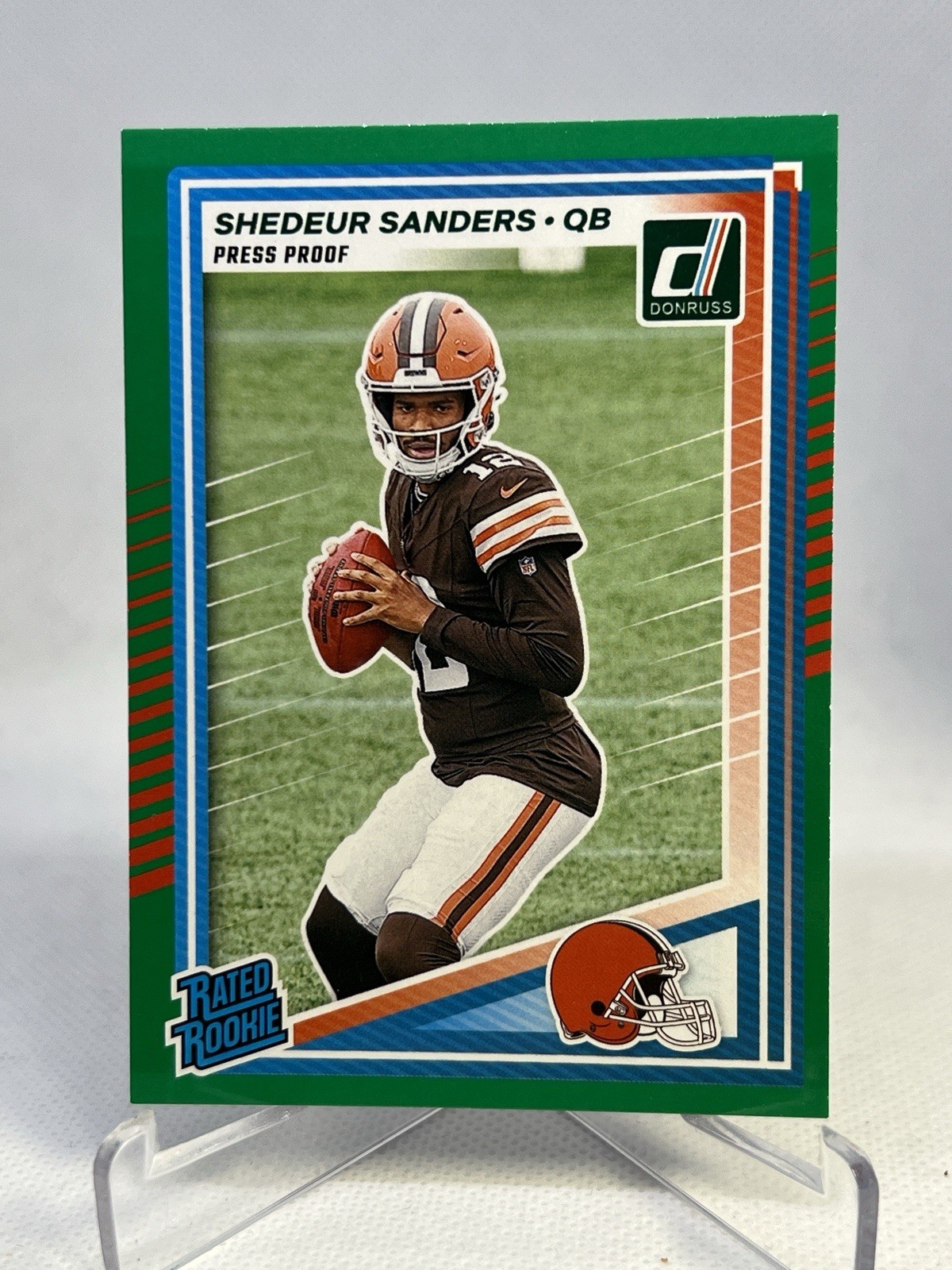 2025 Panini Donruss Rated Rookie Press Proof Green Shedeur Sanders #30