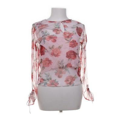 Hollister, Top, Größe: L, Pink/Rot/Weiß, Polyester/Viskose, Blumen, Mesh #IsI