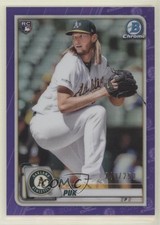 2020 Bowman Chrome Purple Refractor 243/250 AJ Puk #34 fm0