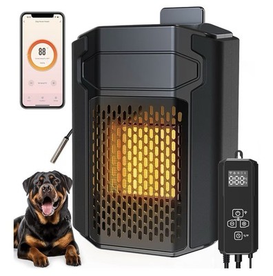 Dog House Heater 500W WiFi App Thermostat Timer Outdoor Pet Coop House Warmer