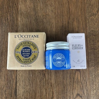 L'Occitane (3) Piece Set Body Cream/Soap/Eau De Toilette - NEW