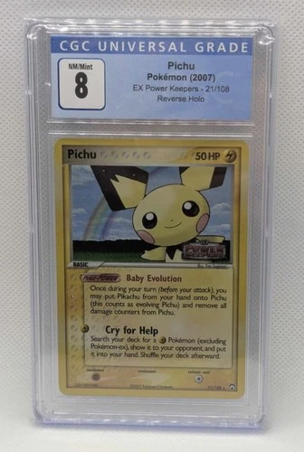 CGC 8 EX Power Keepers Pichu 21/108 Reverse Holo Stamped Pokemon