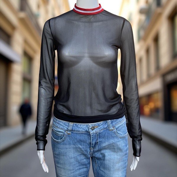 ZARA TRAFALUC Black Shear Top - Size S - EUC