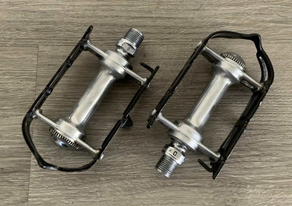 Pédales De Vélo De Course CAMPAGNOLO Chorus Vintage - Avec Clips, Aluminium, Argent, Occasion