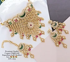 NV 189 Indian Jewelry New Beautiful Party Bridal Rajasthani Choker Necklace Set