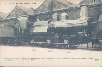 BELGIUM Belgian railways Nr 2387 locomotive 1910s PC