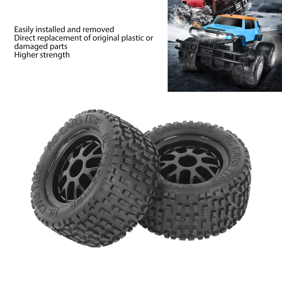 4Pcs RC Reifen Set Black Rubber Universal Truck Wheel Für 1:14 1:16 1:18 FO - Bild 4 von 4