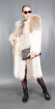 19036 NEW AMAZING REAL FOX COAT LUXURY FUR JACKET LONG PELZ BEAUTIFUL SIZE M