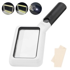 Handheld Reading Magnifier, Magnifying Glass with Lights, 2X 20X Lighted Magn...