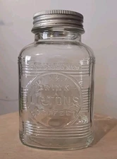 VERY RARE Vtg. Embossed LIPTON Brand Coffee & Tea Jar 1 Lb NW  Misprint Jar 