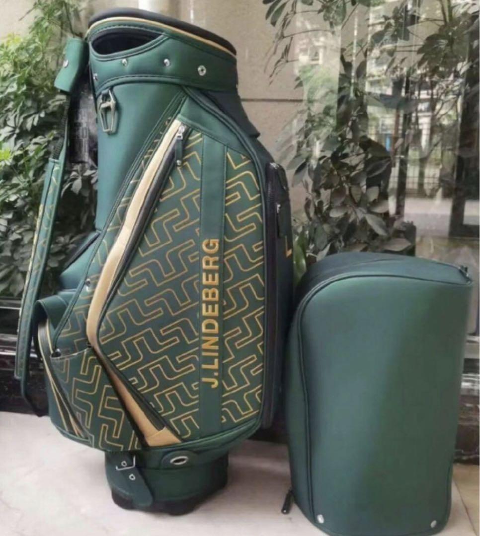 J. LINDEBERG Cart Bag Golf bag Green 47inc Hood cover