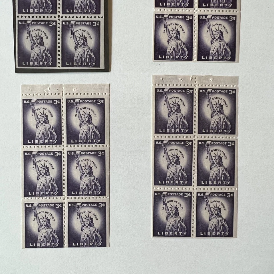 1954 US 3C STAMPS #1035A LOT OF FOUR MNH BOOKLET PANES - Image 3 of 4