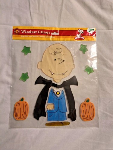 New set of 4 Peanuts Charlie Brown Snoopy Halloween Fall Window Clings Jelz - Picture 4 of 12