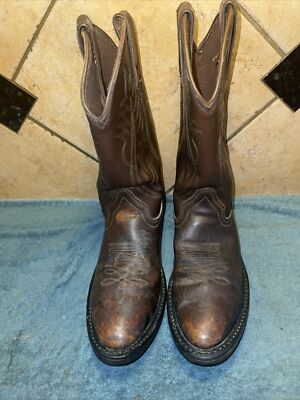 Justin Roper Western Cowboy Boots Men’s 10D JB1100 Brown Leather Justin Ranch and Road Mens Roper Boots - JB1100 Ropers main image 2
