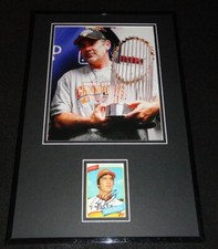 Bruce Bochy Signed Framed 11x17 Photo Display Giants w/ World Series Trophy B