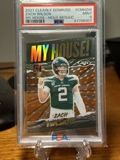 Zach Wilson SUPER RARE 2021 Clearly Donruss PSA 9 POP 1 Holo Mosaic My House RC