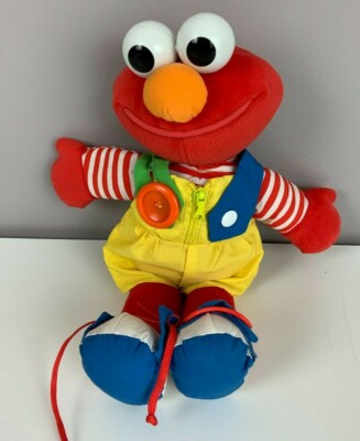 Dress Me Up Pal Elmo Doll Sesame Street Vintage 1993 Learn Button