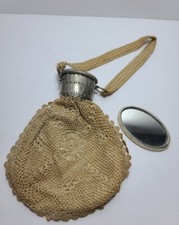 Vintage knitted purse 5 x 6 with mirro