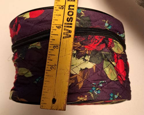 Jaxson Cade Set of 3 Purple Floral Makeup Cosmetic Quilted Bags - Picture 7 of 9