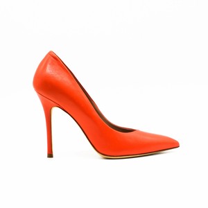 orange designer heels