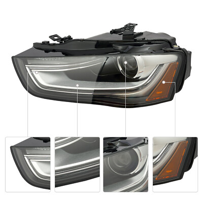 Left Headlight For 2013 2014 2015 2016 Audi A4 S4 Driver Side Projector Headlamp