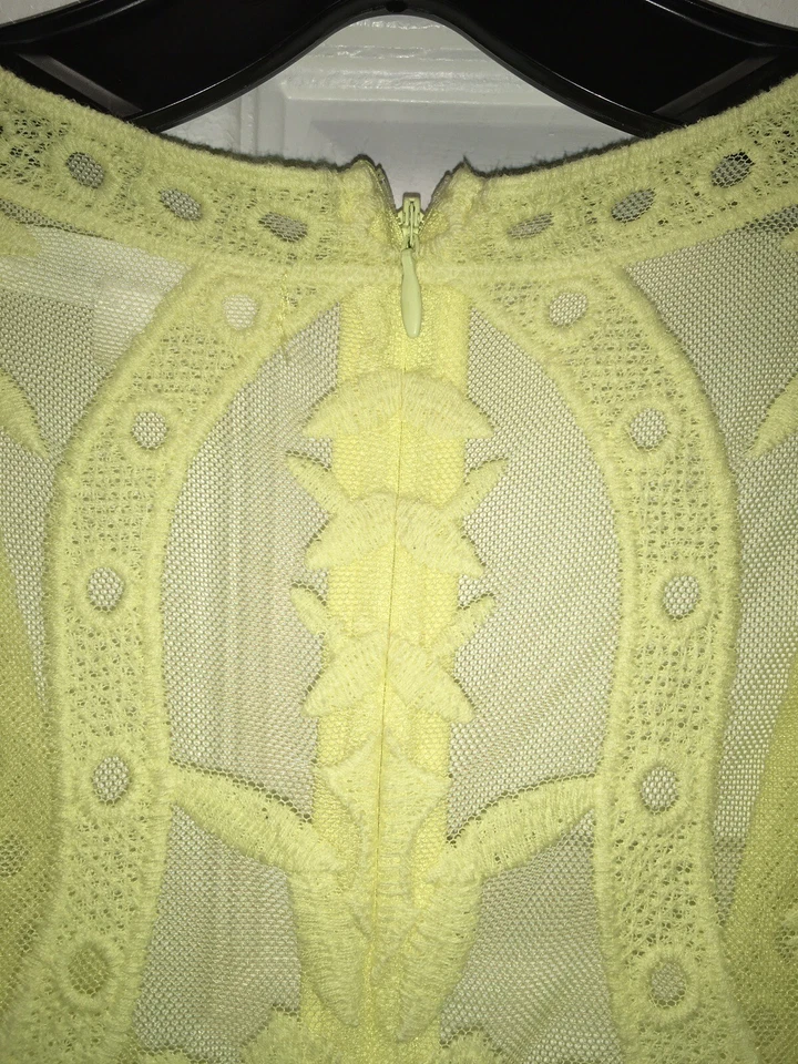 Nuevo sin etiquetas Mameluco Boho de Encaje Honey Punch Color Amarillo Talla Grande Foto 2 de 4